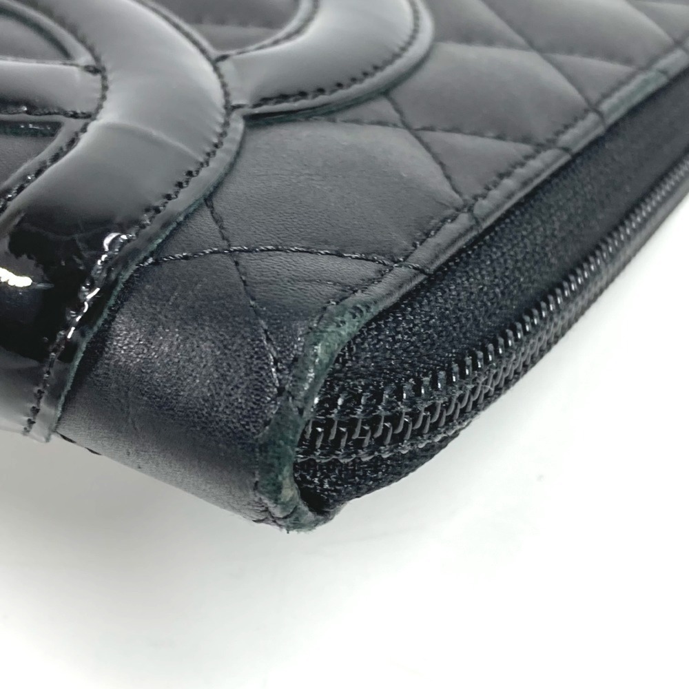 CHANEL Authentic Black Leather Logo Wallet - Picture 6 of 16